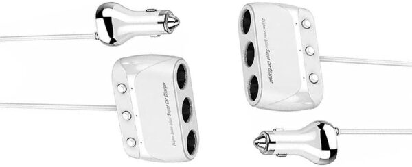 LDNIO C504 Dual QC3.0 Fast Car Charger With 3 Slot Socket Adapter - Image 2