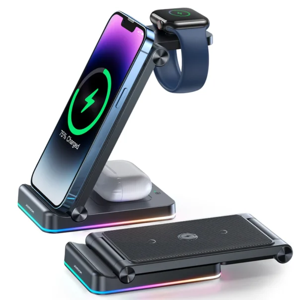 Joyroom JR-WQN01 15W 3 in 1 Foldable Wireless Charger