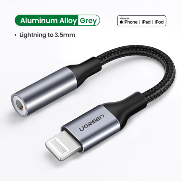 UGREEN Lightning Converter MFI Certified Lightning To 3.5MM Audio Converter For Iphone 30756