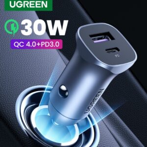 Ugreen Car Charger PD 30W SCP 22.5W usb type A + C Dual – Port Car Charger 40858 CD130