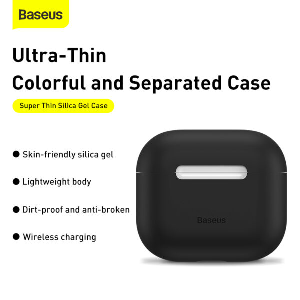 Baseus Apple Air Pods 2021 Case Super Thin Silica Gel Black WIAPPOD-CBZ01