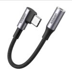 UGREEN Converter ELbow Type C to 3.5mm Jack Male to Female Audio Aux Cable Dongle 80723