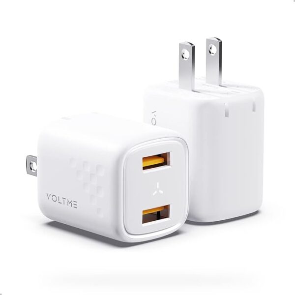 VOLTME USB Charger Dual Port 12W Wall Charger with Foldable Plug
