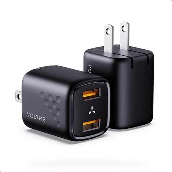VOLTME USB Charger Dual Port 12W Wall Charger with Foldable Plug