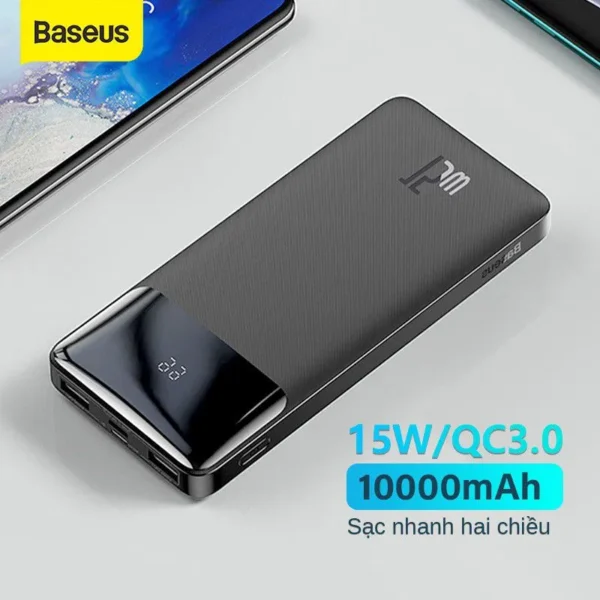 Baseus Bipow Digital Display Power Bank 10000mAh 15W Black