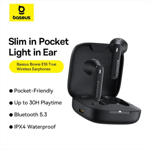 Baseus TWS E16 30Hr Playtime Earphone IPX4 Waterproof - Image 3
