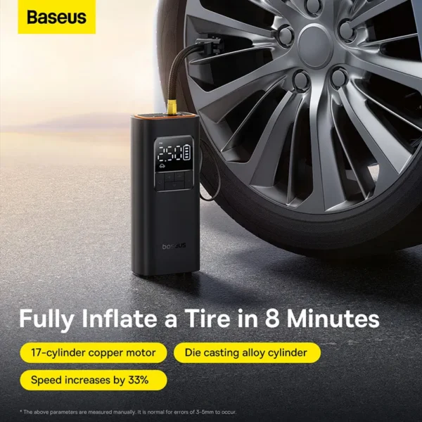 Baseus Inflator Super Mini Pro Series 4000mAh Wireless Car Tire Pumper Inflator Cluster - Image 3