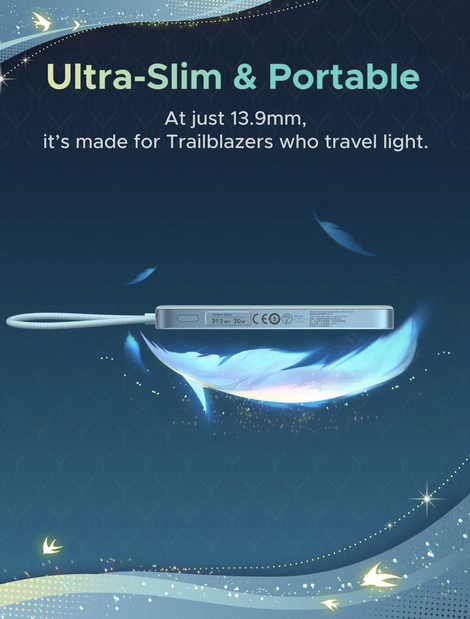 UGREEN x Honkai Star Rail MagFlow Air Qi2 15W MagSafe Power Bank 10000mAh 30W iPhone 18 Pro (Limited Edition) Cyan - 75982SR - Image 4