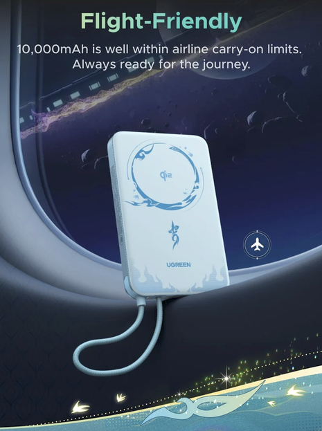 UGREEN x Honkai Star Rail MagFlow Air Qi2 15W MagSafe Power Bank 10000mAh 30W iPhone 18 Pro (Limited Edition) Cyan - 75982SR - Image 12